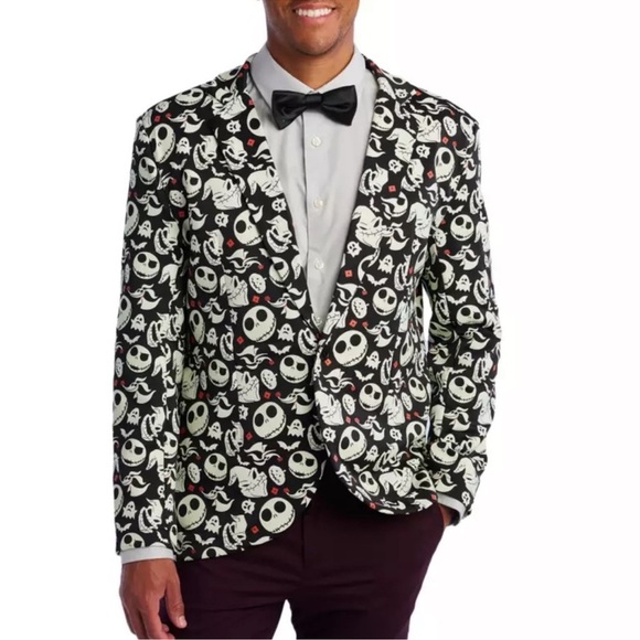 Disney Nightmare Before Christmas Glow in the Dark Blazer Light Up Bow Tie S/M - Picture 1 of 14